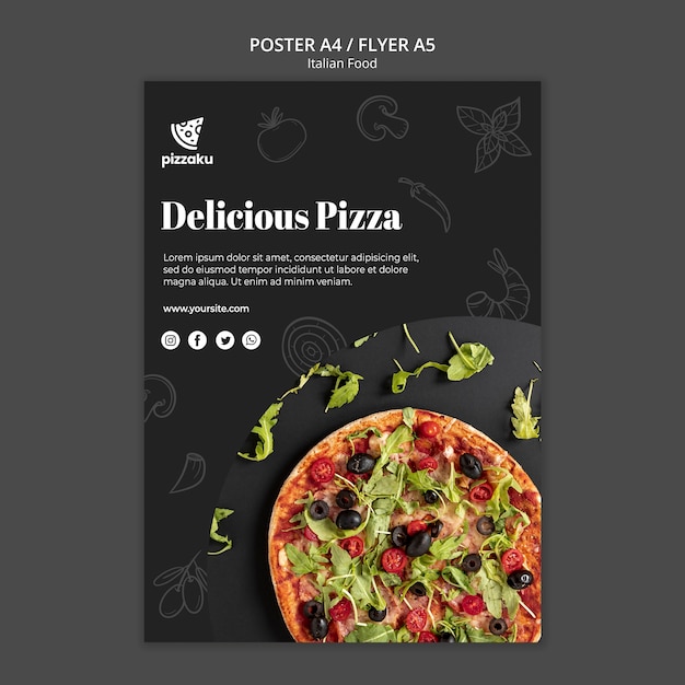 Italian Food Poster Template – Free Download