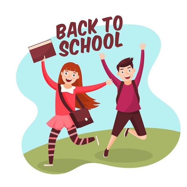 Flat Design Children Back to School – Free Stock Photo, Download Free