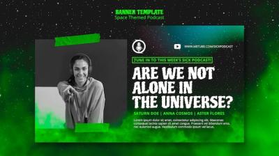 Space Themed Podcast Banner Template – Free Download