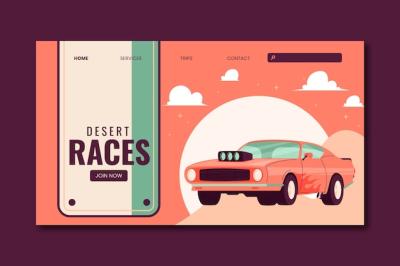 Hand Drawn Racing Contest Landing Page – Free Download