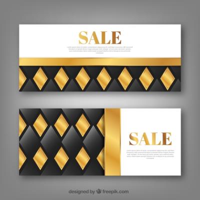 Golden Sale Banners – Free Download for Eye-Catching Promotions