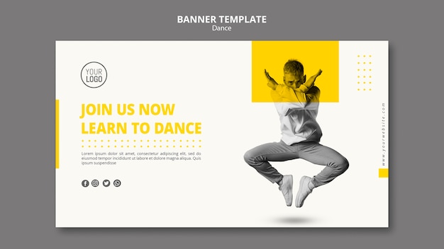 Dance Lessons Banner PSD Template – Free Download