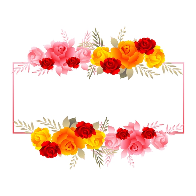 Beautiful Floral Frame with Soft Colorful Roses – Free Stock Photo for Download