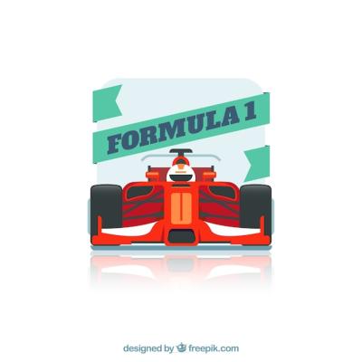 Modern Formula 1 Racing Car in Flat Design – Free Download