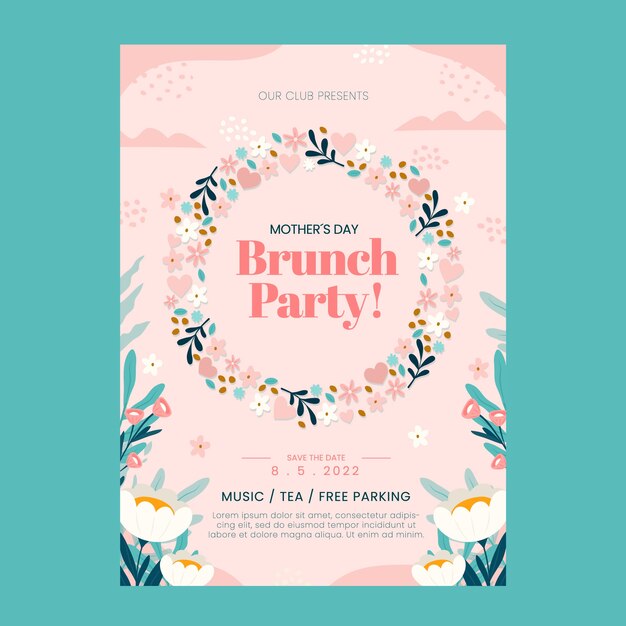 Vertical Flyer Template for Mother’s Day – Free Download