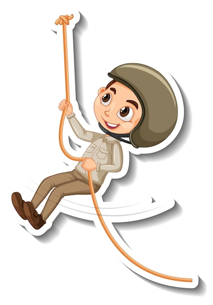 Safari Boy Cartoon Character Sticker – Free Download, Free Stock Photo