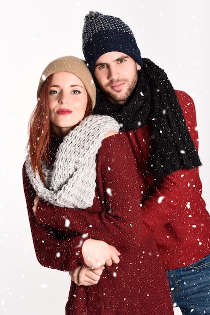 Couple Dressed in Red on White Background – Free Download