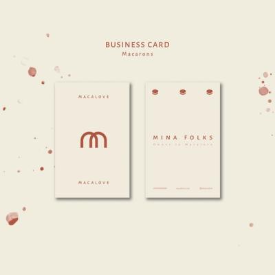 Macarons Shop Vertical Business Card Template â Free Download