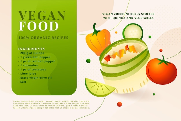 Gradient Vegetarian Recipe Template – Free Download