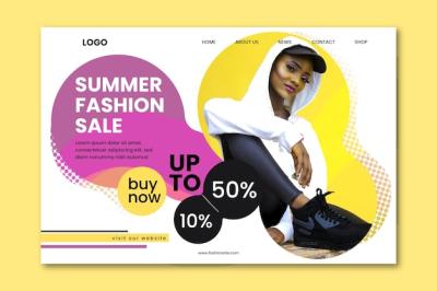 Fashion Sale Landing Page Vector Template – Free Download