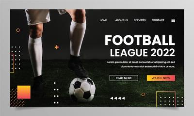 Gradient Football Game Landing Page – Free Download, Free Stock Photo