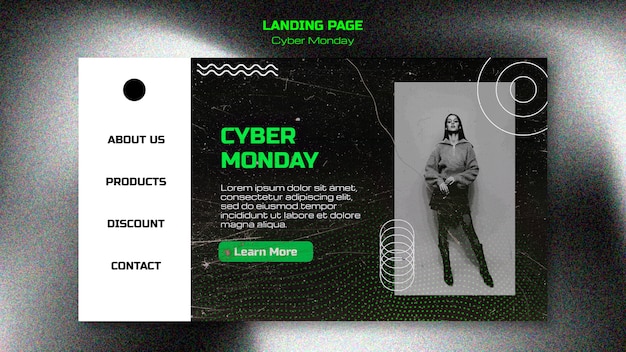 Cyber Monday Sales Landing Page Template – Free Download