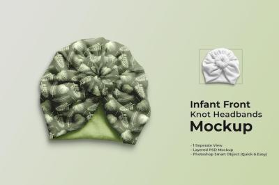 Infant Front Knot Headbands Mockup for Free Download