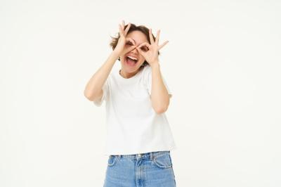 Carefree European Woman Smiling with Glasses – Free Stock Photo for Download