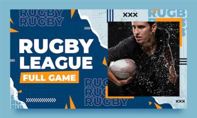 Rugby Template Design in Flat Style – Free Download