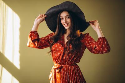 Young Woman in a Beautiful Dress and Hat – Free Stock Photo, Download for Free