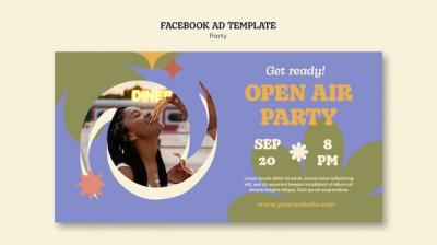 Colorful Party Facebook Ad Template Design – Free to Download