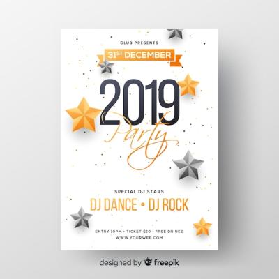 New Year 2019 Party Flyer Template – Free Download