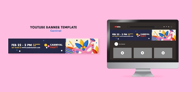 Carnival Entertainment YouTube Banner Template – Free to Download