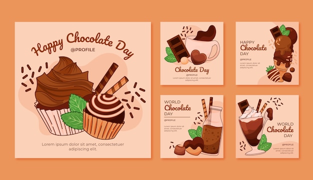 Hand Drawn Chocolate Day Instagram Post – Free Download