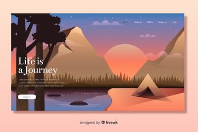 Flat Nature Landing Page Template – Free Download