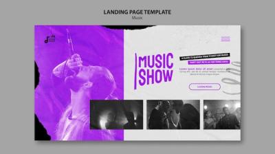 Music Show Landing Page Design Template – Free Download