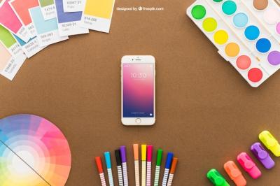 Art Concept Featuring Smartphone and Pencils – Free Download