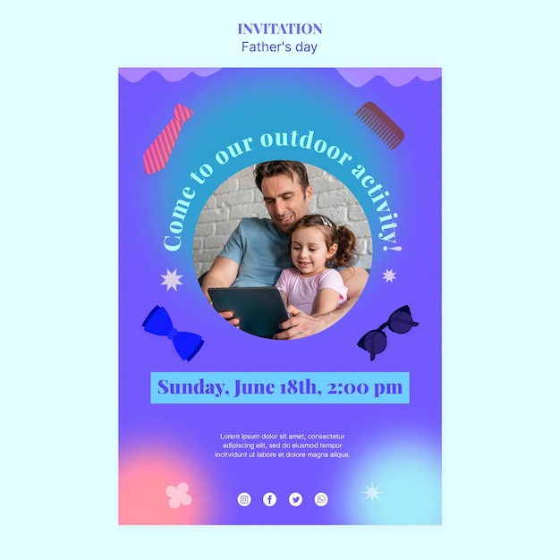 Father’s Day Celebration Invitation Template – Free Download