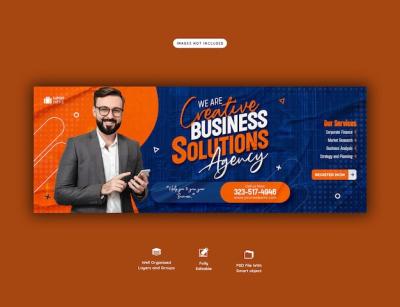 Digital Marketing Agency and Corporate Facebook Cover Template – Free Download