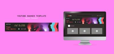 Music Concert YouTube Banner Template – Free Download