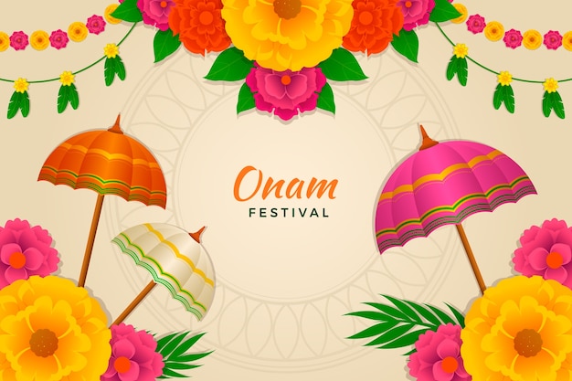 Gradient Background for Onam Festival Celebration – Free Download