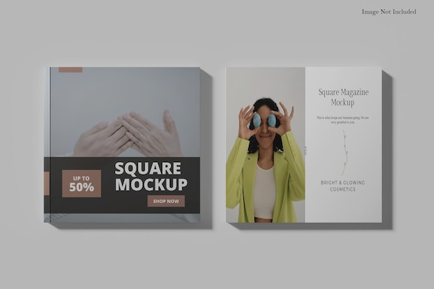 Square Magazines Mockup – Download Free Stock Photo