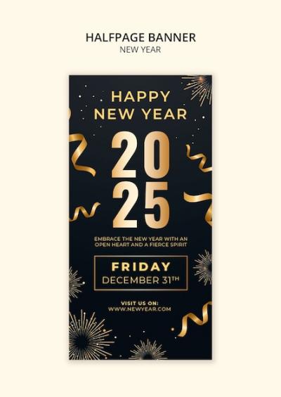 New Year 2025 Celebration Template – Free Download