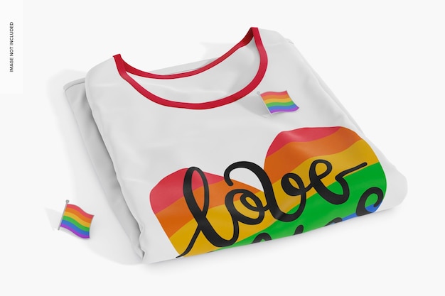 Pride T Shirt Mockup, Folded – Free Download