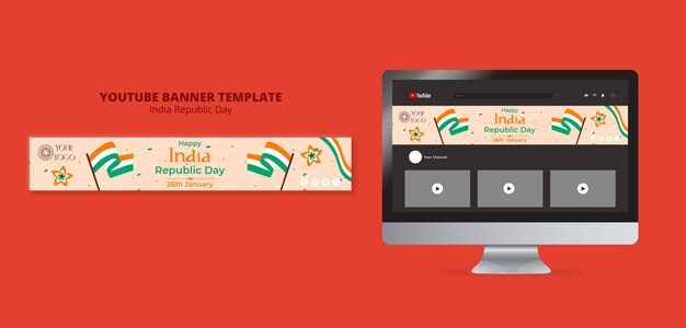 India Republic Day YouTube Banner Template – Free Download