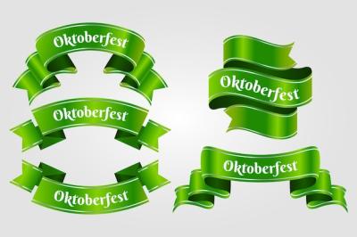 Realistic Oktoberfest Ribbons Collection – Free Download