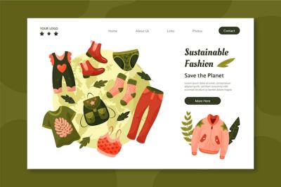 Hand Drawn Sustainable Fashion Landing Page – Free Download