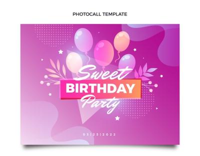 Gradient Sweet 16 Photocall Template – Free Download