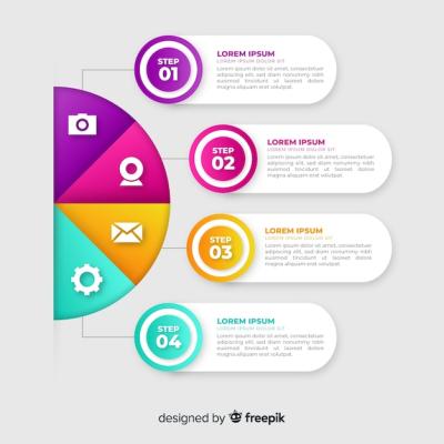 Colorful Infographic Steps in Flat Design – Free Download