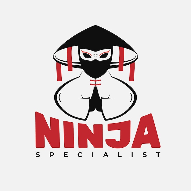 Ninja Logo Template in Flat Design – Free Download