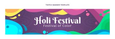 Flat Holi Twitch Banner – Download Free Stock Photo