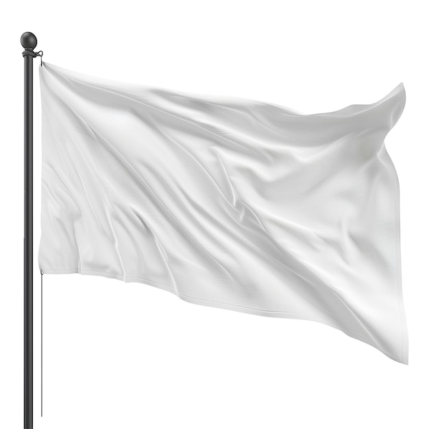 Blank White Flag Waving Isolated on Transparent Background PNG – Free Download