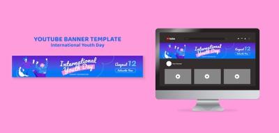 International Youth Day YouTube Channel Art Template – Free Download