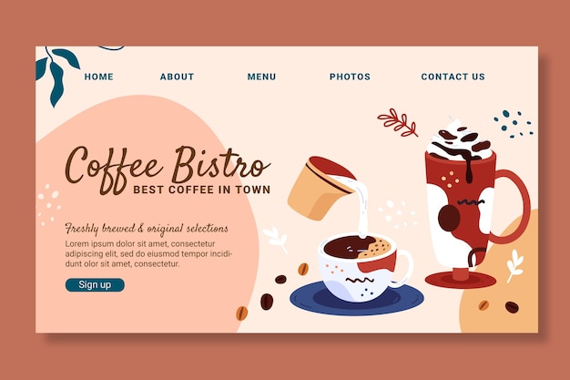 Coffee Landing Page Design Template – Free Download