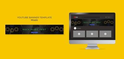 Music Show YouTube Banner Template – Free Download