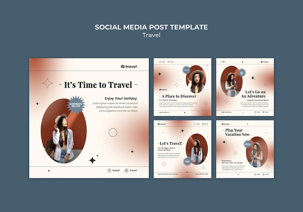 Travel Time Social Media Post Template – Download Free Stock Photo