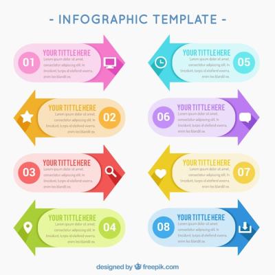 Colorful Infographic Arrows: Free Stock Photos for Download