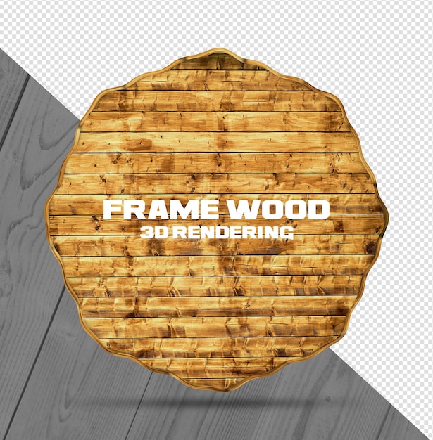 Rounded Frame with Lights and Wood in Realistic 3D Render – Free Download