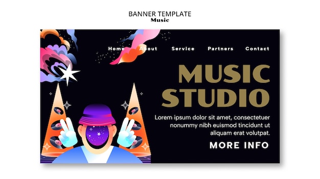 Music Event Landing Page in Flat Design – Free Download