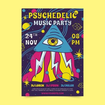 Psychedelic Music Party Template â Free Download for Stunning Vector Designs